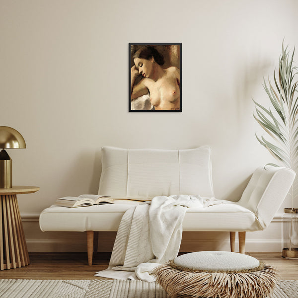 Figurative Woman Painting Study of a Female Nude Art Print | DIGITAL DOWNLOAD | Henri Lehman Vintage Artwork for Gallery Wall Decor