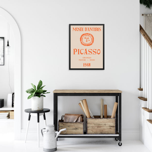 Picasso Musée D'Antibes Gallery Exhibition Art Print Eclectic Poster |DIGITAL DOWNLOAD| Vintage Boho Artwork for Living Room Wall Decor