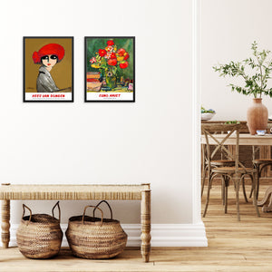 Set of 2 Eclectic Gallery Wall Art Prints The Corn Poppy and Still Life with Flowers Colorful Posters |DIGITAL DOWNLOAD| Vintage Wall Decor