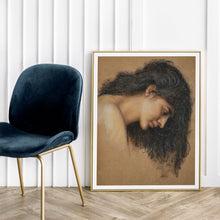 Study of A Young Woman's Head Wall art PRINTABLE Vintage Poster