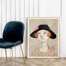Tadeusz Makowski Portrait Art Print Woman in Black Hat Poster | DIGITAL DOWNLOAD | Eclectic Trendy Artwork for Living Room Wall Decor