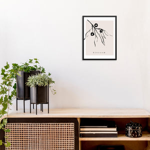 Minimalist One Line Art Print Botanical Abstract Blossom Poster