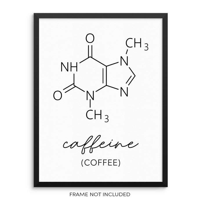Coffee Molecule Art Print Caffeine Molecular Structure Wall Poster