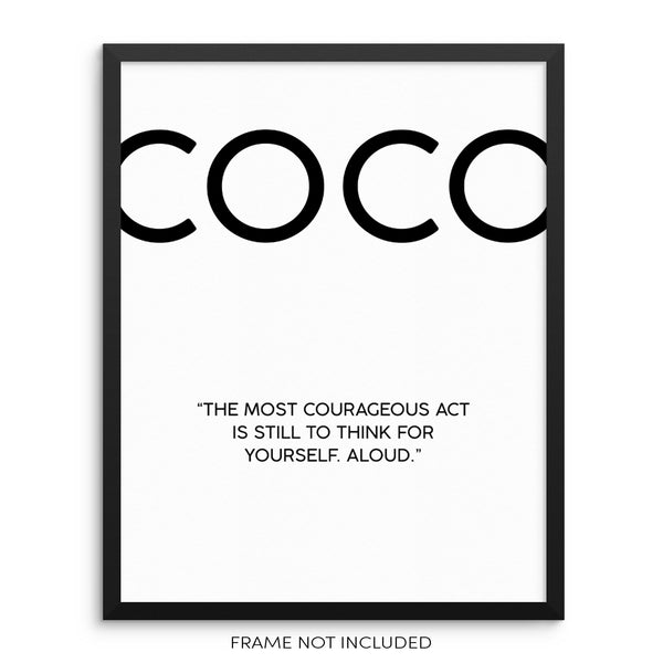 Coco Chanel Fashion Quote Art Print Trendy Wall Poster