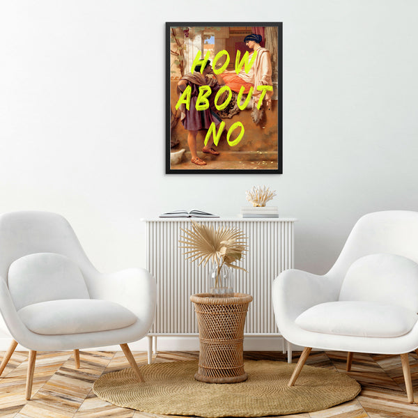 How About No Altered Vintage Art Print DIGITAL DOWNLOAD Maximalist Eclectic Poster for Bathroom Living Room Entryway Gallery Wall Decor