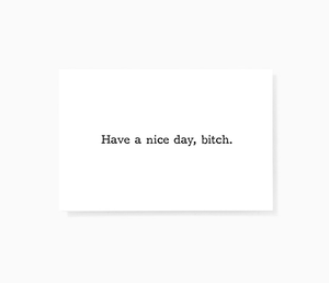 Have A Nice Day Bitch Offensive Adult Mini Greeting Cards by Sincerely, Not