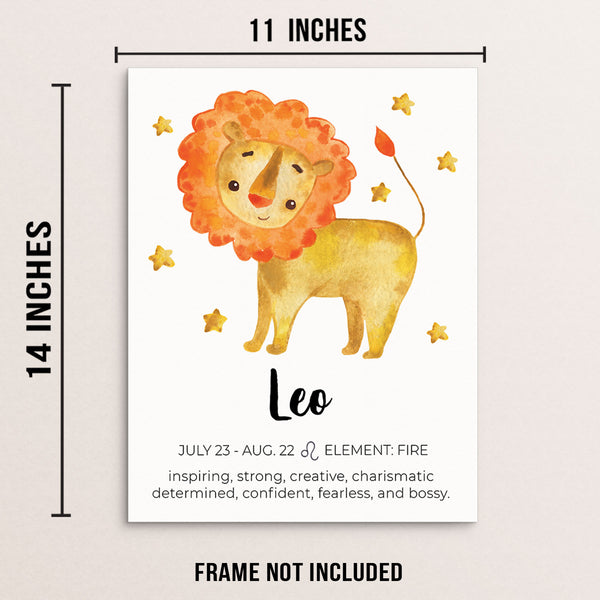 Kid's LEO Zodiac Sign Art Print Horoscope Constellation Poster