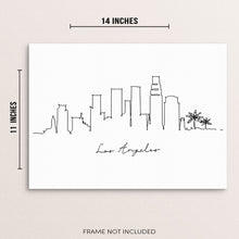 Los Angeles California Skyline One Line Wall Art Print Travel Poster
