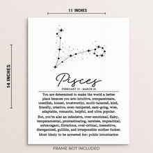 PISCES Funny Zodiac Constellation Wall Decor Art Print Poster
