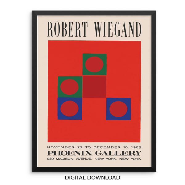 Robert Wiegand Gallery Exhibition Art Print Colorful Geometric Poster | DIGITAL DOWNLOAD | Mid-Century Wall Art for Living Room Decor
