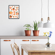 Watercolor Peaches Art Print Fruit Pattern Wall Poster UNFRAMED Modern Colorful Artwork for Kitchen Dining Room Gallery Wall Decor 