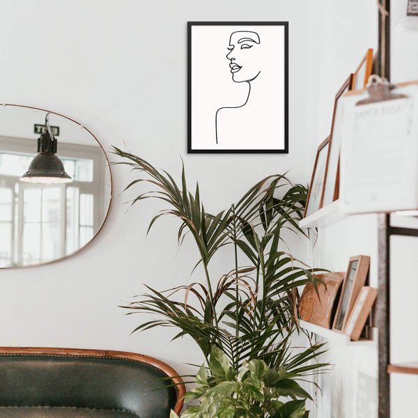 Abstract One Line Woman's Face Art Print DIGITAL DOWNLOAD Poster