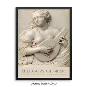 Allegory of Music Gallery Exhibition PRINTABLE Vintage Wall Art by  Francis van Bossuit