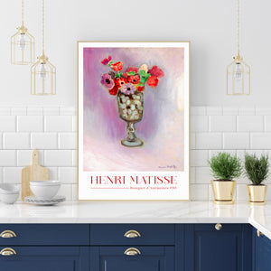 Henri Matisse Still Life Colorful Flowers Painting Bouquet of Anemones 1918 Art Print |DIGITAL DOWNLOAD| Eclectic Artwork for Gallery Wall Decor