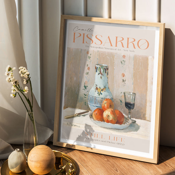 Camille Pissarro Vintage Still Life with Apples and Pitcher Gallery Exhibition PRINTABLE Wall Art