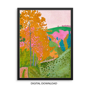 Cuno Amiet Colorful Landscape Scenery PRINTABLE Vintage Abstract Wall Art 1906 Herbst Auf Der Oschwand