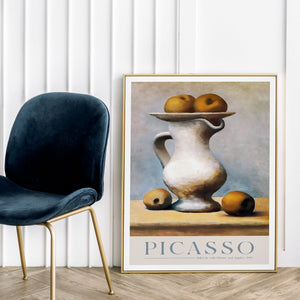 Picasso Still Life Pitcher and Apples Gallery Exhibition Art Print Eclectic Poster | DIGITAL DOWNLOAD | Neutral Colors Trendy Wall Decor Art