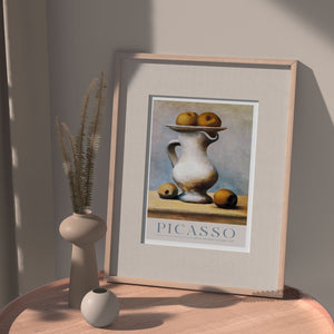 Picasso Still Life Pitcher and Apples Gallery Exhibition Art Print Eclectic Poster | DIGITAL DOWNLOAD | Neutral Colors Trendy Wall Decor Art