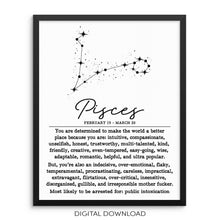 PISCES Constellation Funny Zodiac Sign Poster PRINTABLE Wall Art