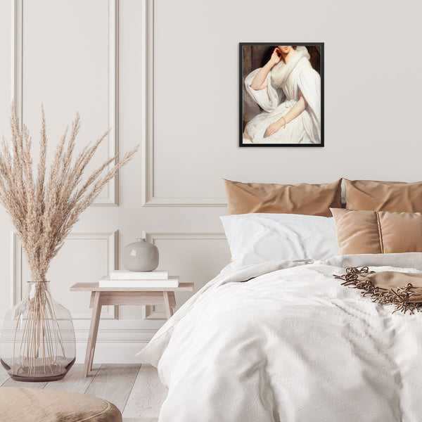 Portrait of Sophie Marin Art Print Woman with White Party Dress Vintage Poster |DIGITAL DOWNLOAD| Artwork for Living Room Gallery Wall Decor