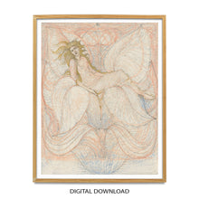 Heart of the Lotus by Edward Burne Jones Vintage 1880 Soft Colors PRINTABLE Wall Art