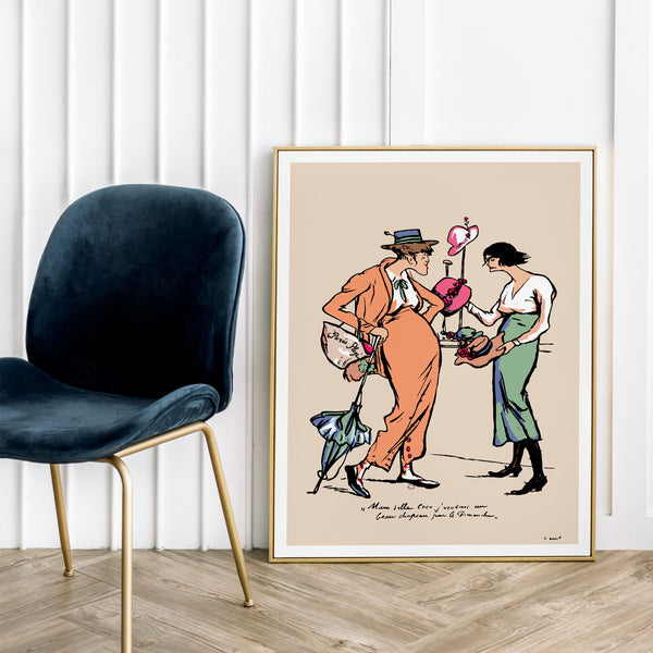 Mam’selle Coco Fashion Art Print Eclectic Vintage Poster |PRINTABLE FILE| Art Deco Fashion Artwork for Bedroom or Entryway Gallery Wall 