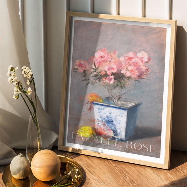 Vintage Still Life Flowers L'Azalee Rose by Georges Hugo PRINTABLE Wall Art