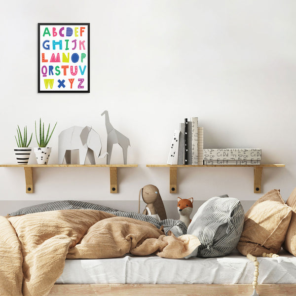 Kid's Colorful ABCs Alphabet Educational Art Print