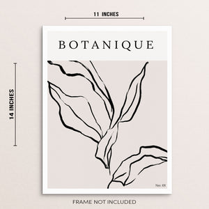 Minimalist Botanical One Line Art Print Abstract Leaves Poster