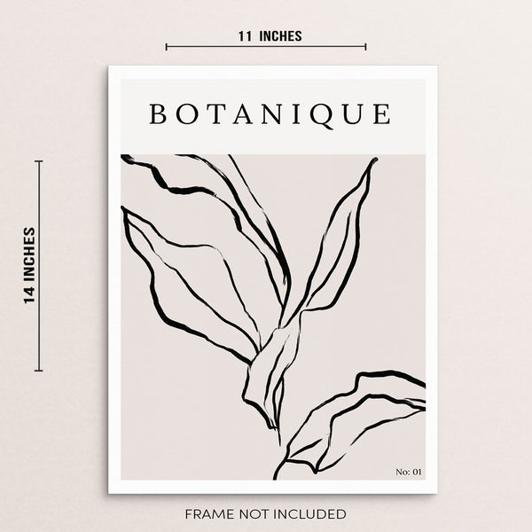 Minimalist Botanical One Line Art Print Abstract Leaves Poster