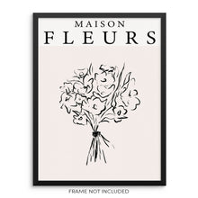Minimalist Maison Fleurs Art Print Botanical Flowers Abstract Poster