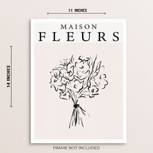 Minimalist Maison Fleurs Art Print Botanical Flowers Abstract Poster