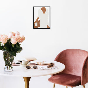 Minimalist Gouache Fashion Art Print Woman Drinking Coffee Poster