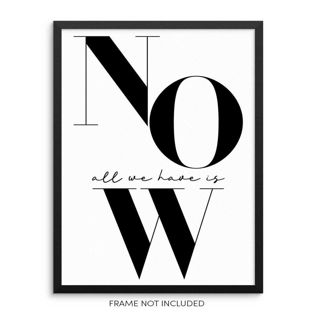 All We Have Is Now Inspirational Home Decor Wall Art Print Poster