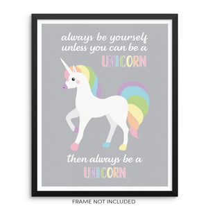 Always Be Yourself Unless You Can Be A Unicorn Girls Bedroom Art Print 