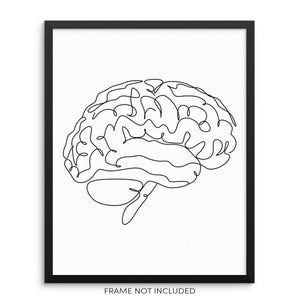 One Line Art Print Anatomical Human Brain Poster