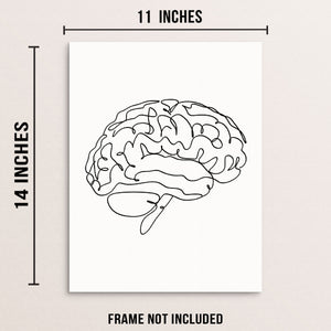 One Line Art Print Anatomical Human Brain Poster