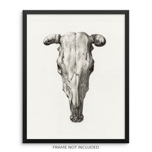 Vintage Cow Skull Art Print Trendy Boho Wall Decor Poster