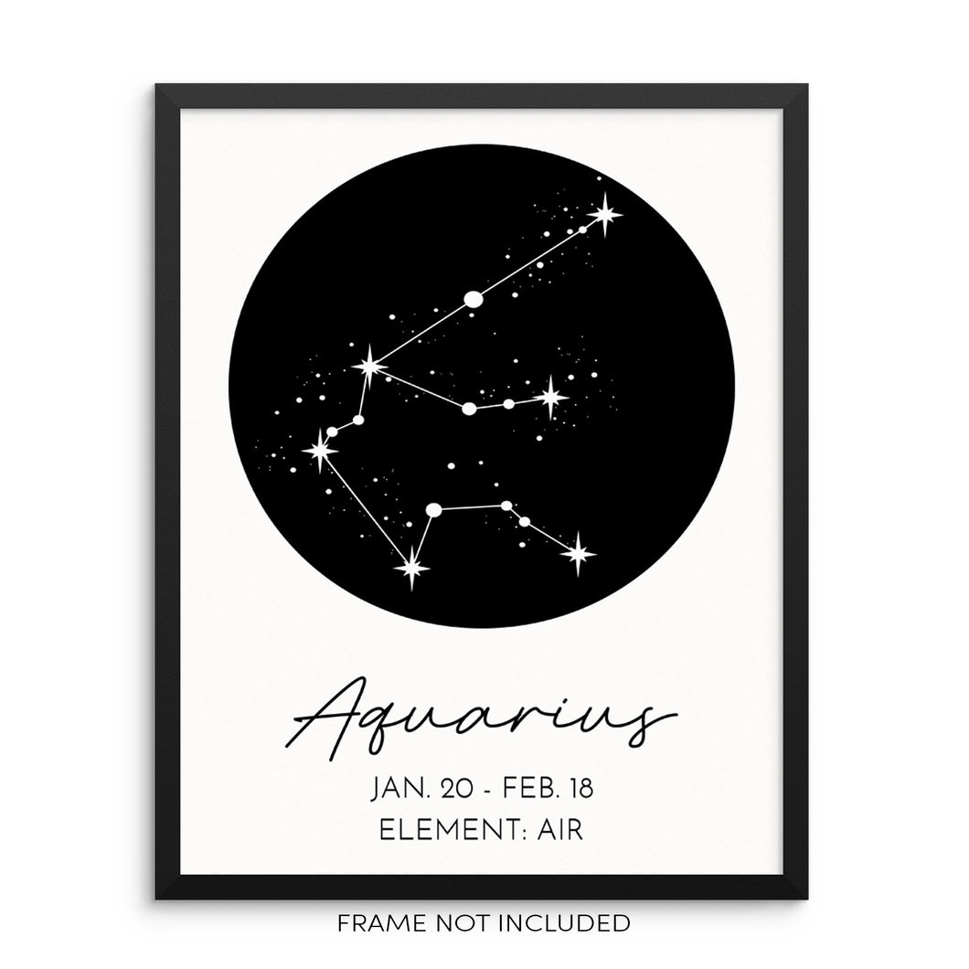 AQUARIUS Constellation Art Print Astrological Zodiac Sign Wall Poster