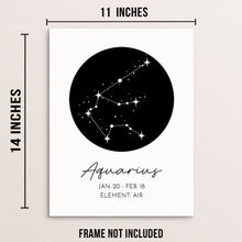 AQUARIUS Constellation Art Print Astrological Zodiac Sign Wall Poster