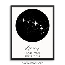 ARIES Constellation Wall Art Print Zodiac Sign Poster DIGITAL DOWNLOAD