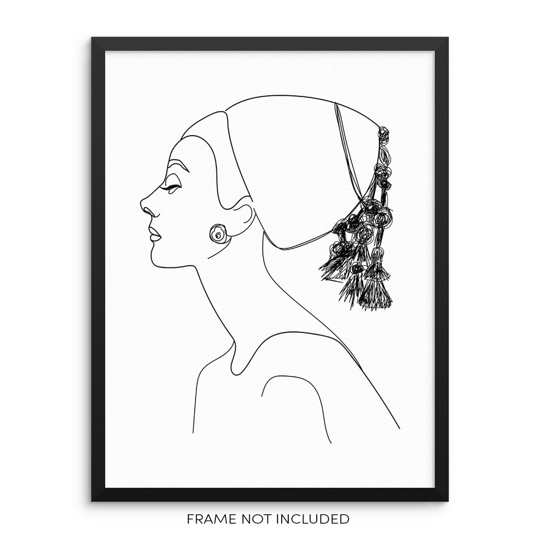 Audrey Hepburn Fashion Poster Minimalist One Line Drawing Art Print