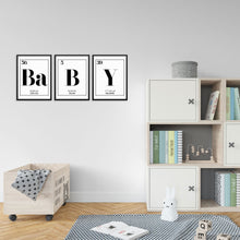 BABY Periodic Table of Elements Words Art Print Set