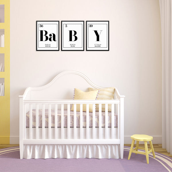 BABY Periodic Table of Elements Words Art Print Set