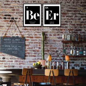 Periodic Table of Elements BEER Wall Art Prints Set