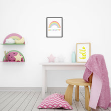 Be Happy Kid's Inspirational Rainbow Art Print