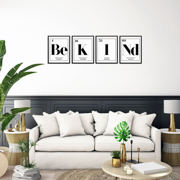 Be Kind Periodic Table of Elements Art Prints Set DIGITAL DOWNLOAD
