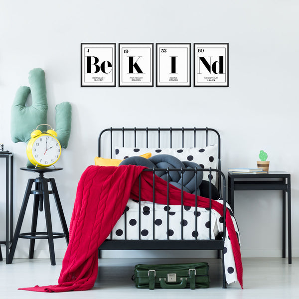 BE KIND Periodic Table of Elements Words Art Print Set