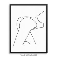 Abstract One Line Drawing Woman with Bathing Suit Wall Decor Art Print