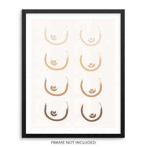 Minimalist Line Drawing Boobs Art Print Women Empowerment Poster